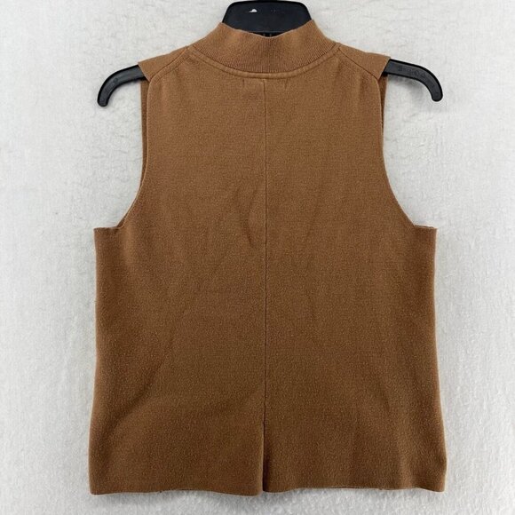 Banana Republic Tank Top Women M Brown Sleeveless Knit Mock Minimalist Preppy - Picture 2 of 10